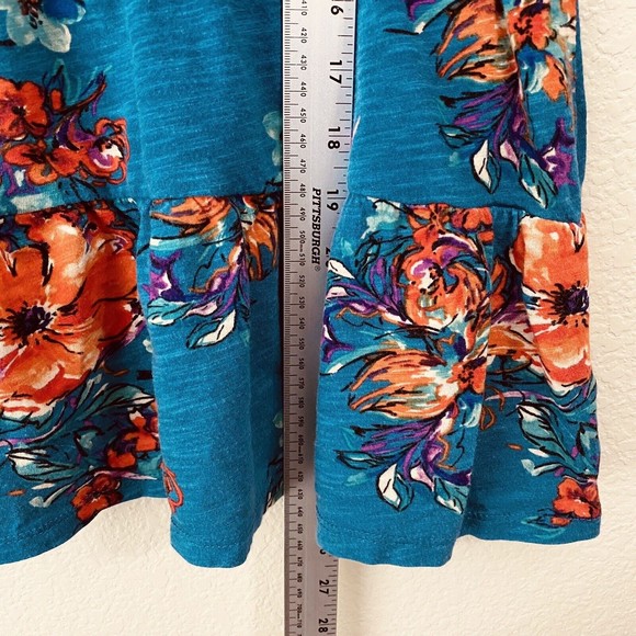 Torrid Shirt Womens Size 1X Floral Teal Peplum Cropped - Picture 5 of 9